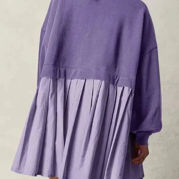 Purple Long Sleeve Sweater Dress - Picture 2 of 5